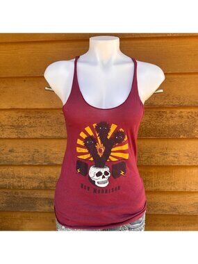 Ben Morrison Racerback Tank Top With Skull & Sunburst Graphic
